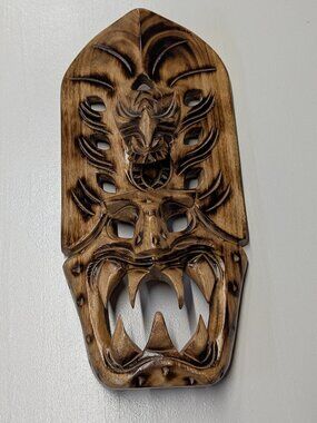 Creepy Handcarved Wooden Tribal Mask
